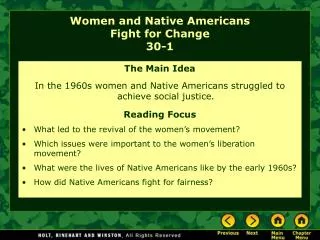 Women and Native Americans Fight for Change 30-1