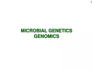 MICROBIAL GENETICS GENOMICS