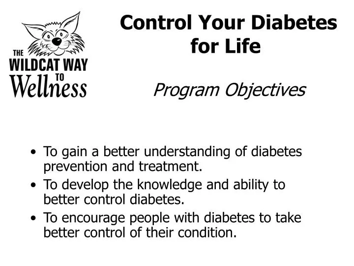 control your diabetes for life program objectives