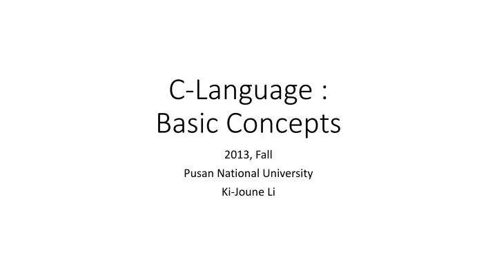 c language basic concepts