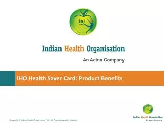 IHO Health Saver Card: Product Benefits