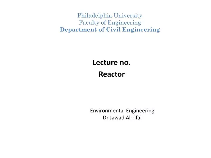 environmental engineering dr jawad al rifai