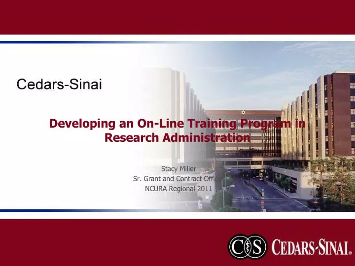 developing an on line training program in research administration