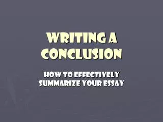 Writing a Conclusion