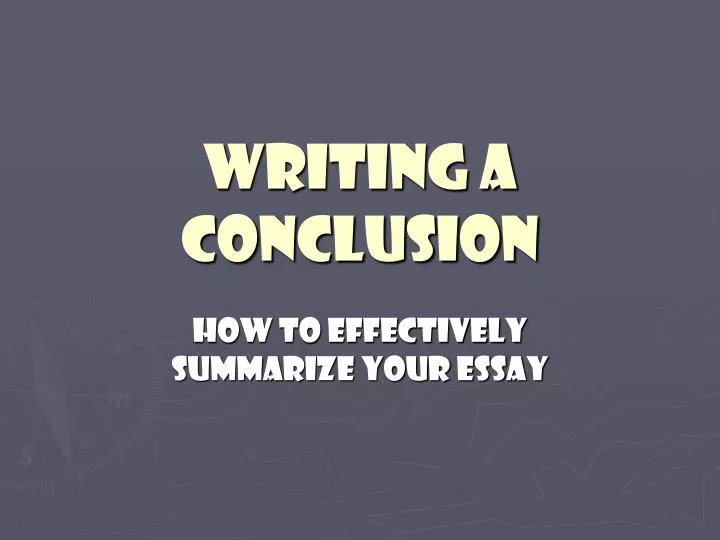 writing a conclusion