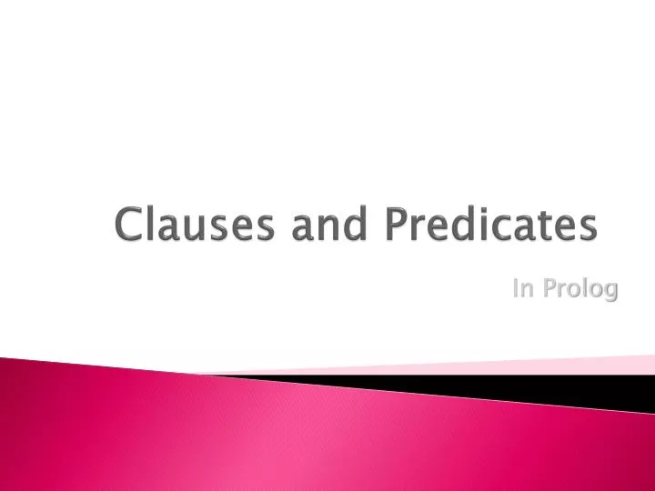 clauses and predicates