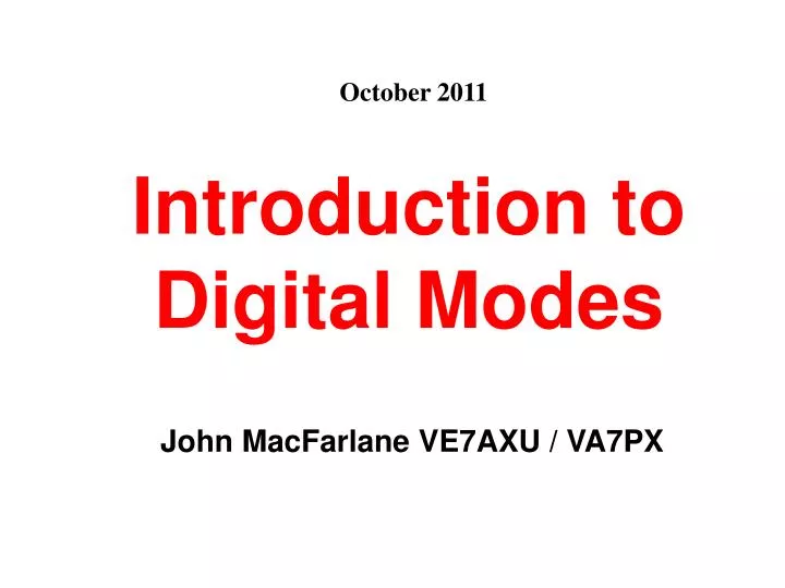 introduction to digital modes