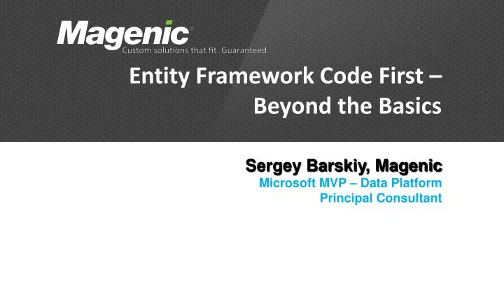 entity framework code first beyond the basics