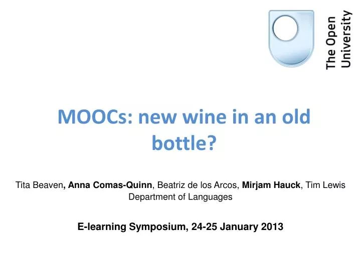 moocs new wine in an old bottle