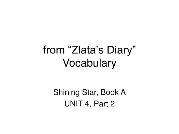 from zlata s diary vocabulary
