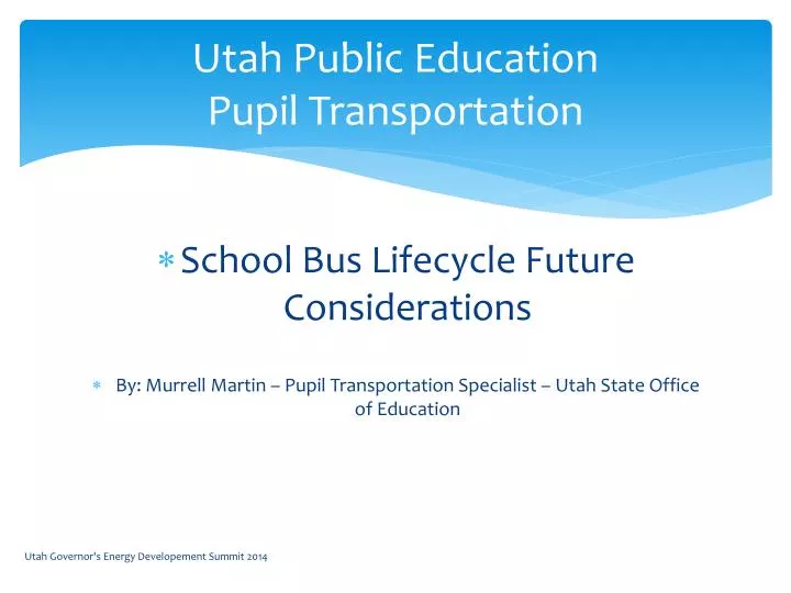 utah public education pupil transportation