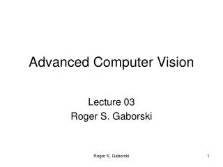 Advanced Computer Vision