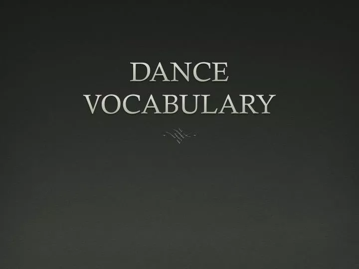 dance vocabulary