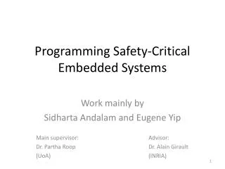Programming Safety-Critical Embedded Systems
