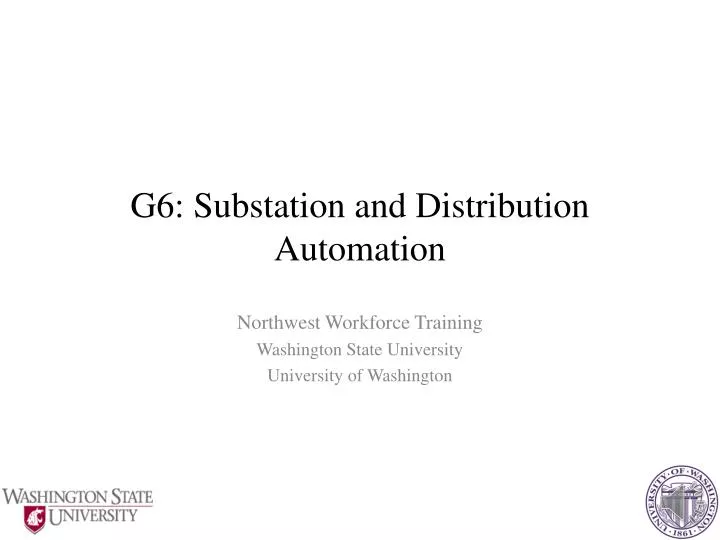g6 substation and distribution automation