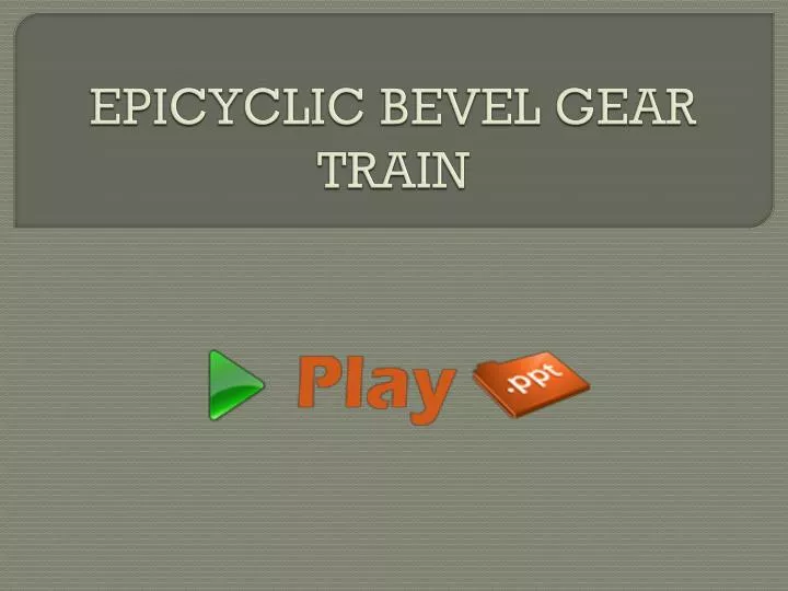 epicyclic bevel gear train