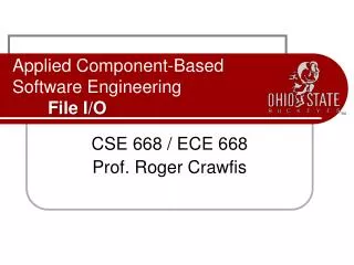 Applied Component-Based Software Engineering File I/O