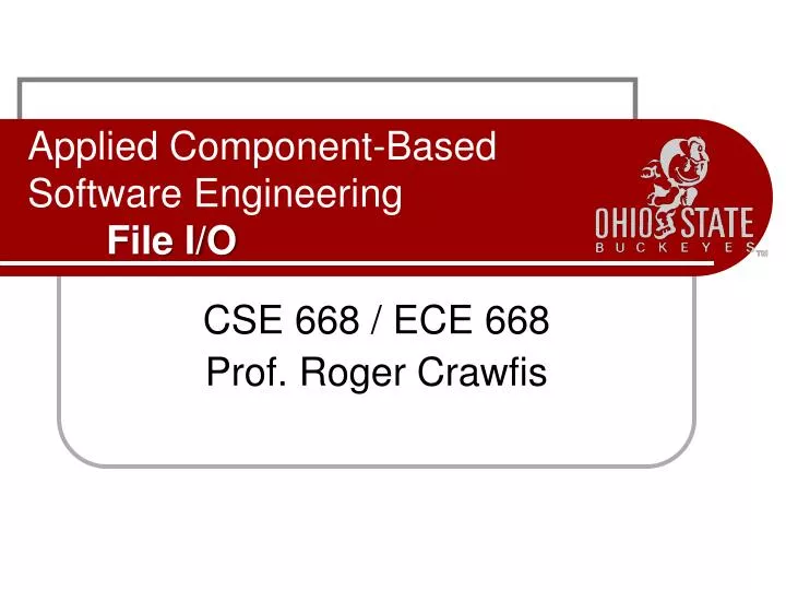 applied component based software engineering file i o