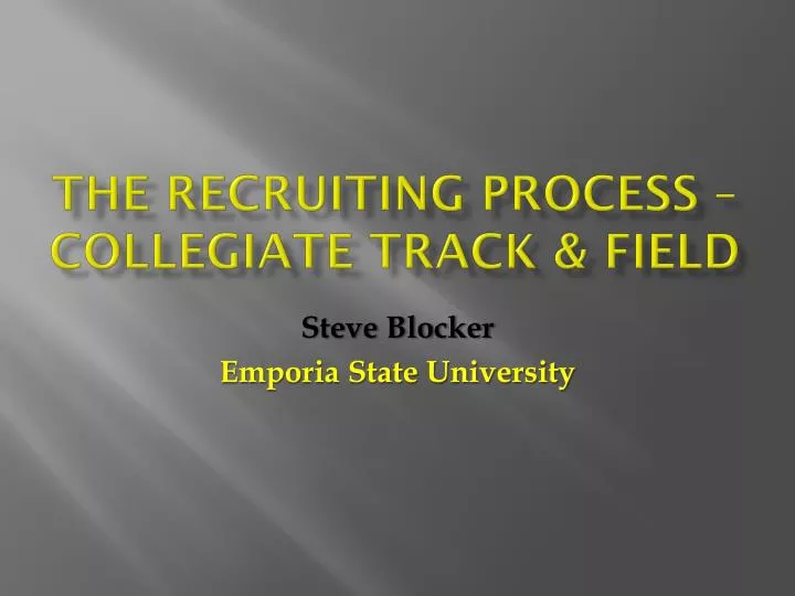 the recruiting process collegiate track field