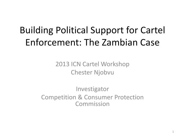 building political support for cartel enforcement the zambian case