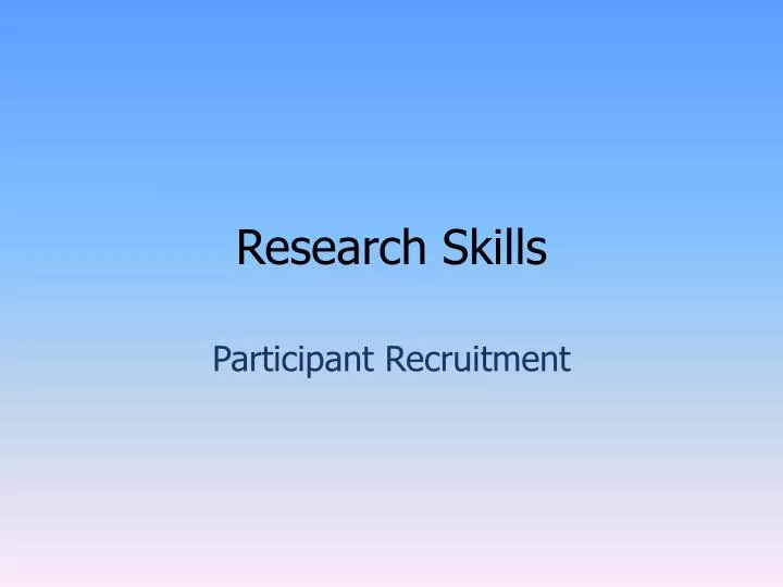 research skills