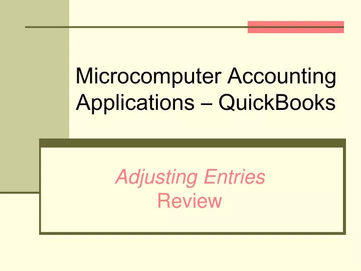 microcomputer accounting applications quickbooks