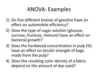 ANOVA: Examples