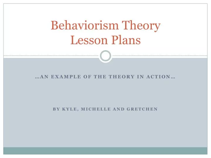 behaviorism theory lesson plans