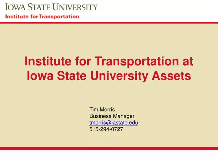 institute for transportation at iowa state university assets