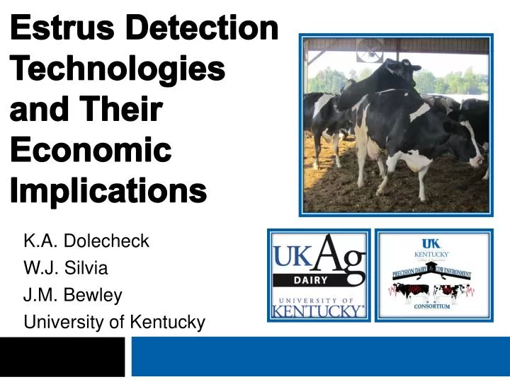 estrus detection technologies and their e conomic i mplications