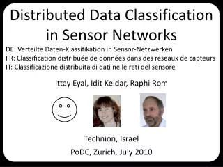 Distributed Data Classification in Sensor Networks