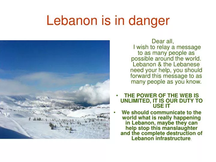 lebanon is in danger