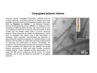 Conjugated polymer helices