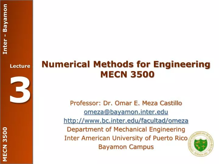 numerical methods for engineering mecn 3500