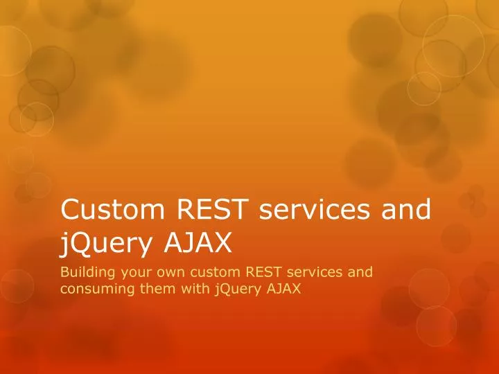 custom rest services and jquery ajax