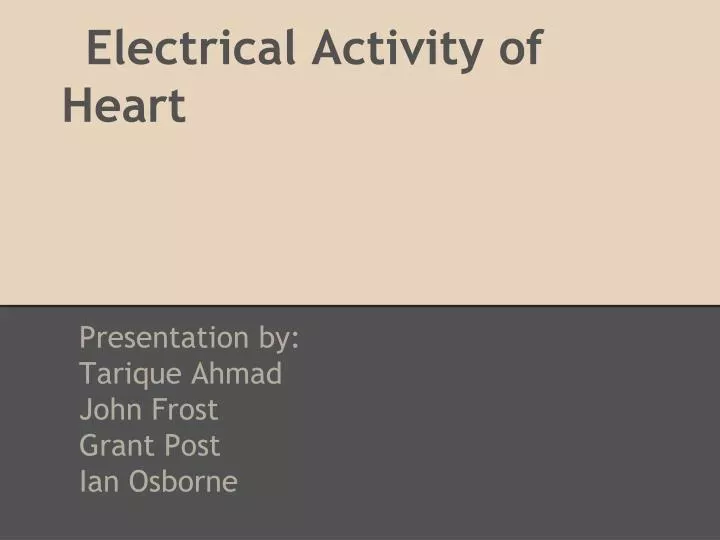 electrical activity of heart