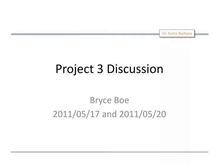 project 3 discussion