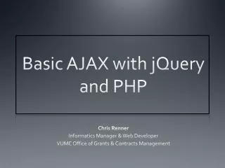 Basic AJAX with jQuery and PHP