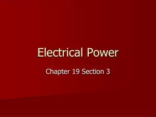 electrical power