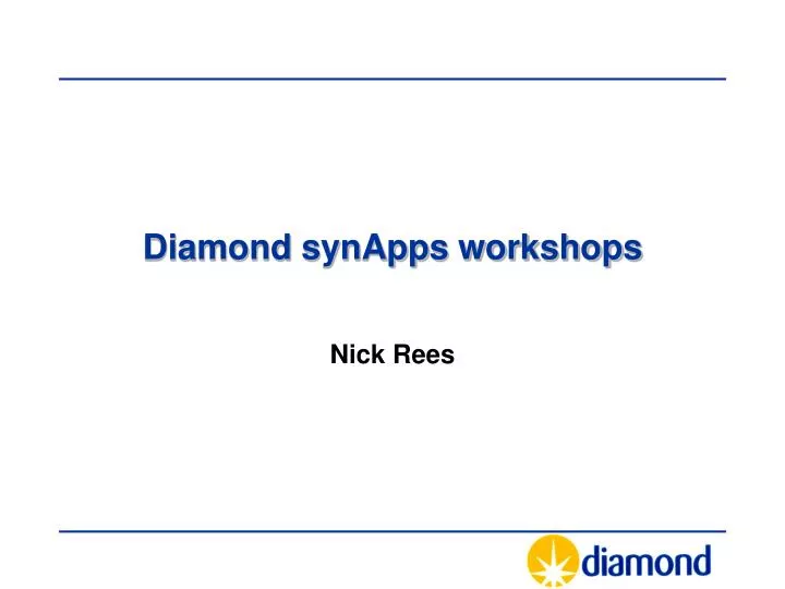 diamond synapps workshops