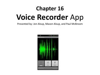 Chapter 16 Voice Recorder App