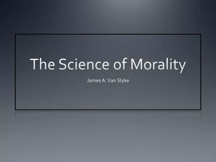 the science of morality