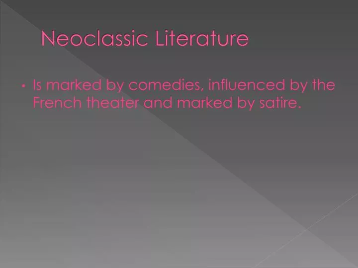 neoclassic literature