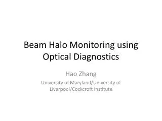 Beam Halo Monitoring using Optical Diagnostics