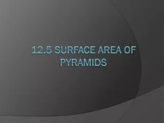 12.5 Surface Area of Pyramids