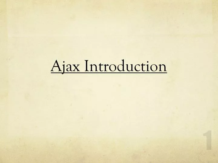 ajax introduction
