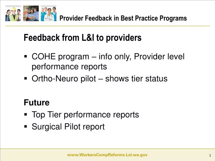 provider feedback in best practice programs