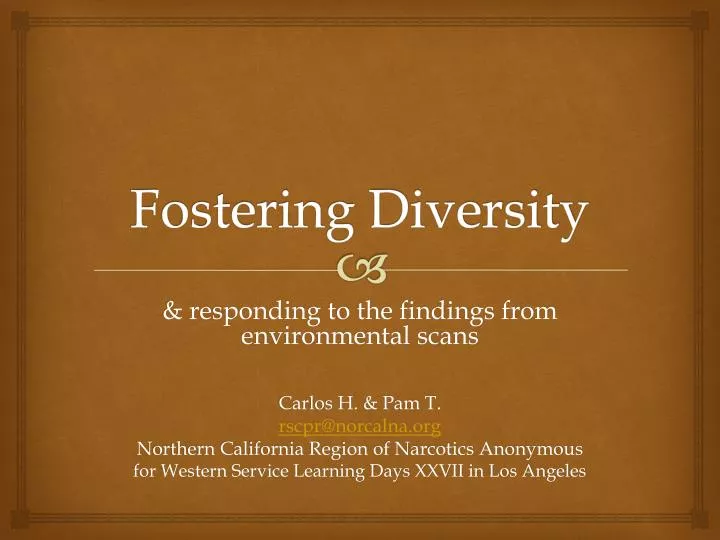 fostering diversity