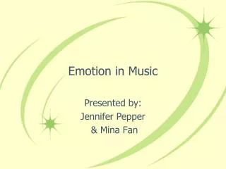 Emotion in Music