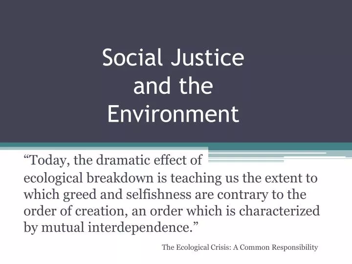 social justice and the environment